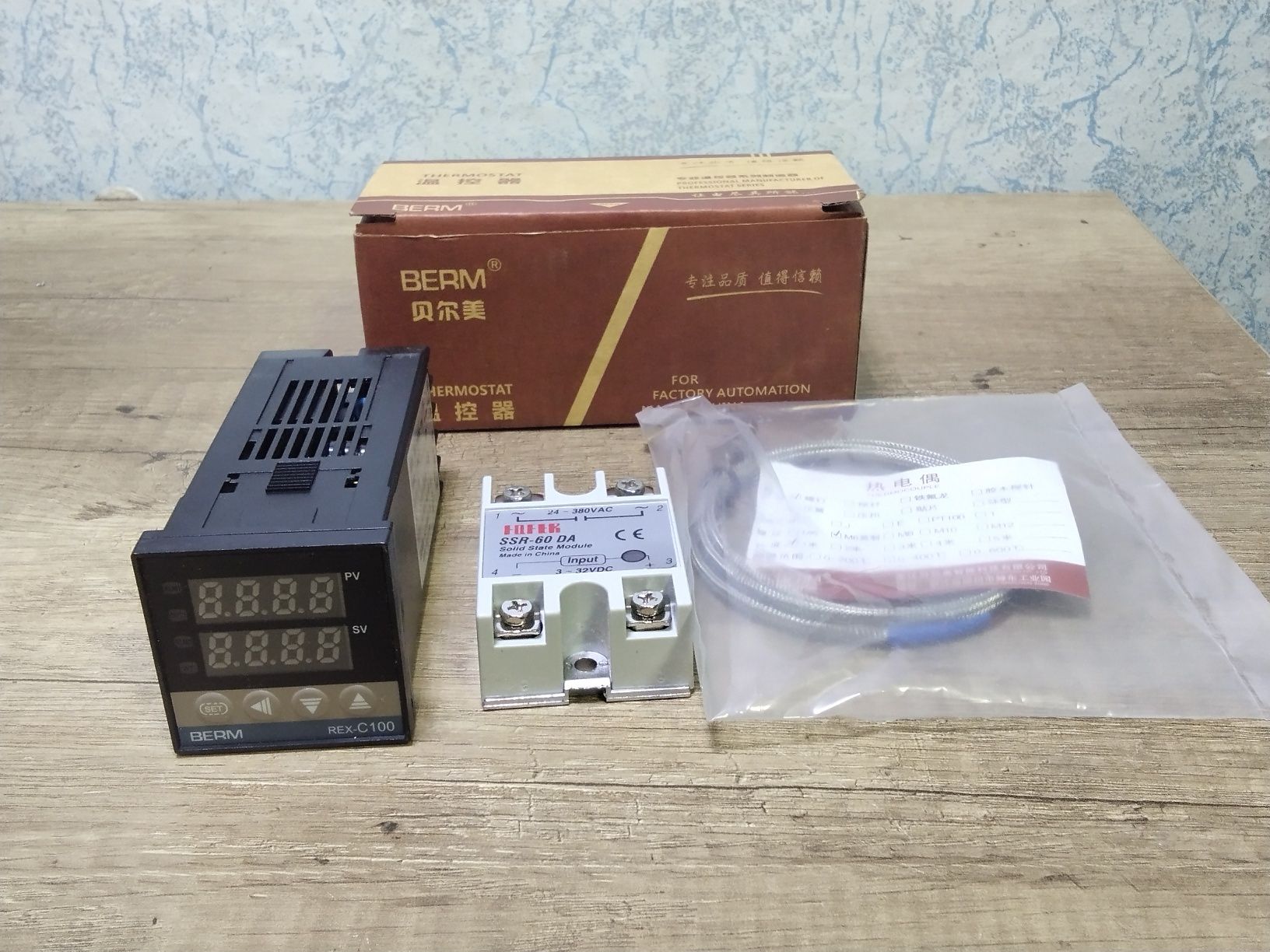 PID-регулятор REX-C100 SSR +реле+термопара