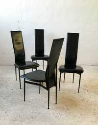 Fasem włoskie krzesła skóra lata 80 90 vintage design