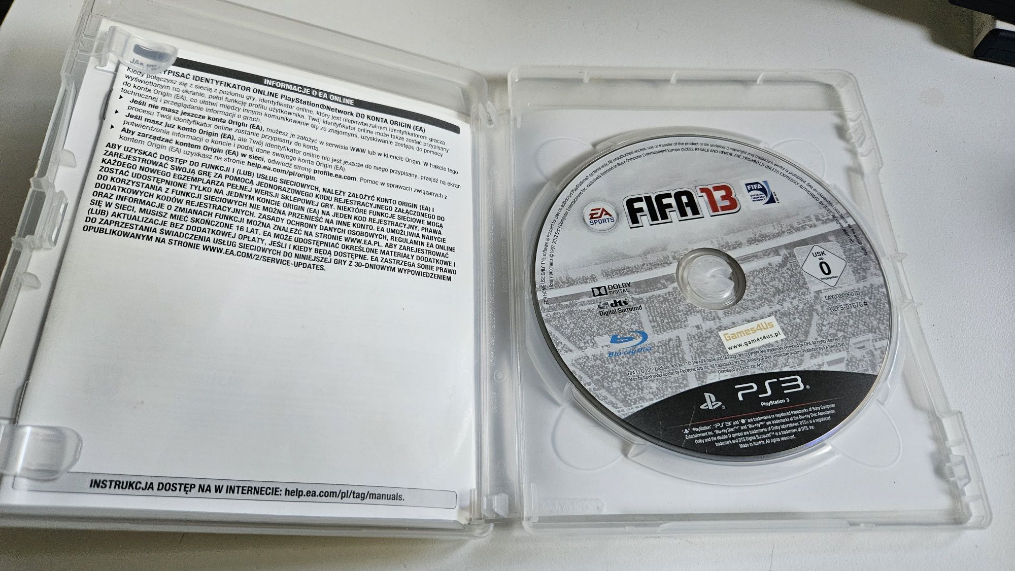 FIFA 13 PS3 PL Komplet. Działa z PS Move