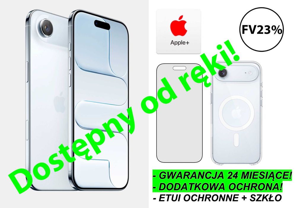 Nowy iPhone 17 AIR NIEBIESKI 256GB Sky Blue PL GW-2LATA +DODATKI FV23%