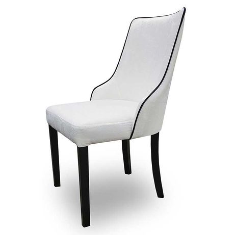 Nowoczesne krzesło białe velvet tapicerowane Sisi