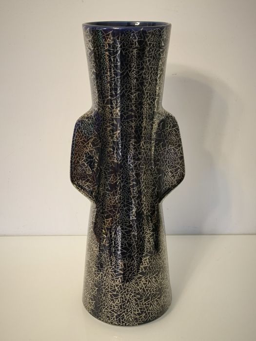 Wazon Pruszków PRL skrzydlak Kobaltowy