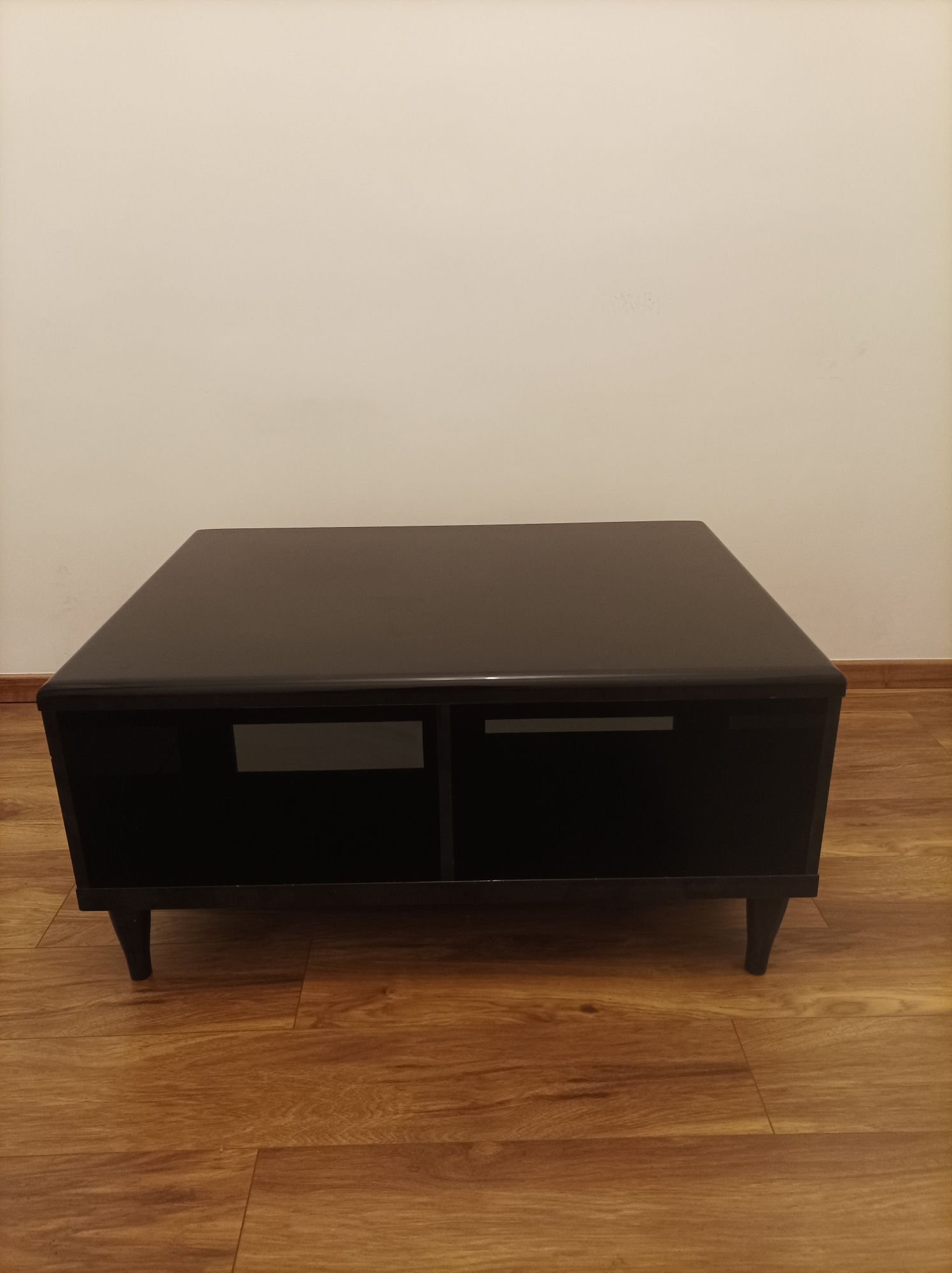 Czarny stolik szafka TV wysoki połysk stan idealny