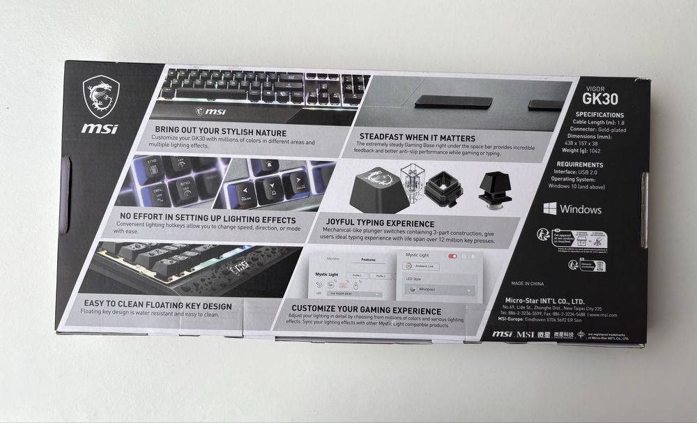 Клавіатура MSI VIGOR GK30 RGB