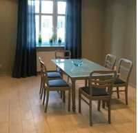 Przedwojenny stół i 6 krzeseł tapicerowanych