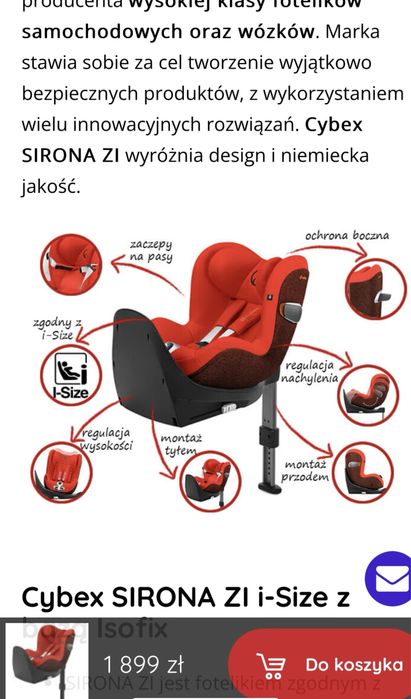 Sprzedam fotelik obrotowy Cybex.
