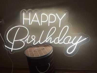 Вивіски Happy Birthday, вивіска День Народження, неоновая вывеска