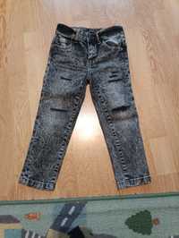 Modne jeansy ciemne czarne z przerarciami Reserved 104 nowe