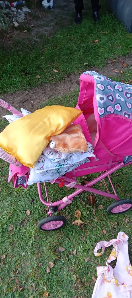 Wózek dla lalki różowy