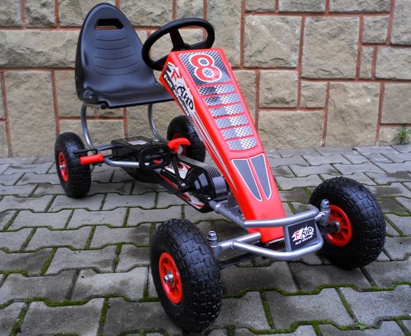 Duży gokart G5, Pompowane koła, hamulec ręczy, na wiek ok 4-11 lat