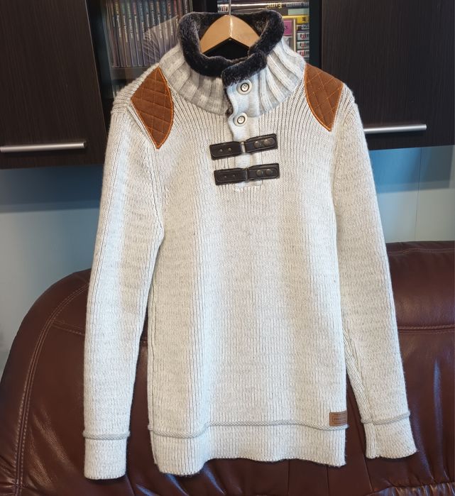 Ciepły sweter męski jak nowy wełna/akryl (nieużywany)