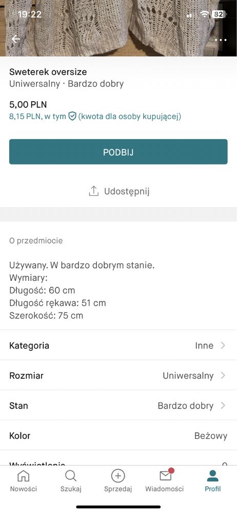 Sweterek oversize