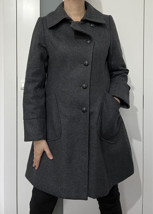 Soaked in Luxury szary rozkloszowany płaszcz midi