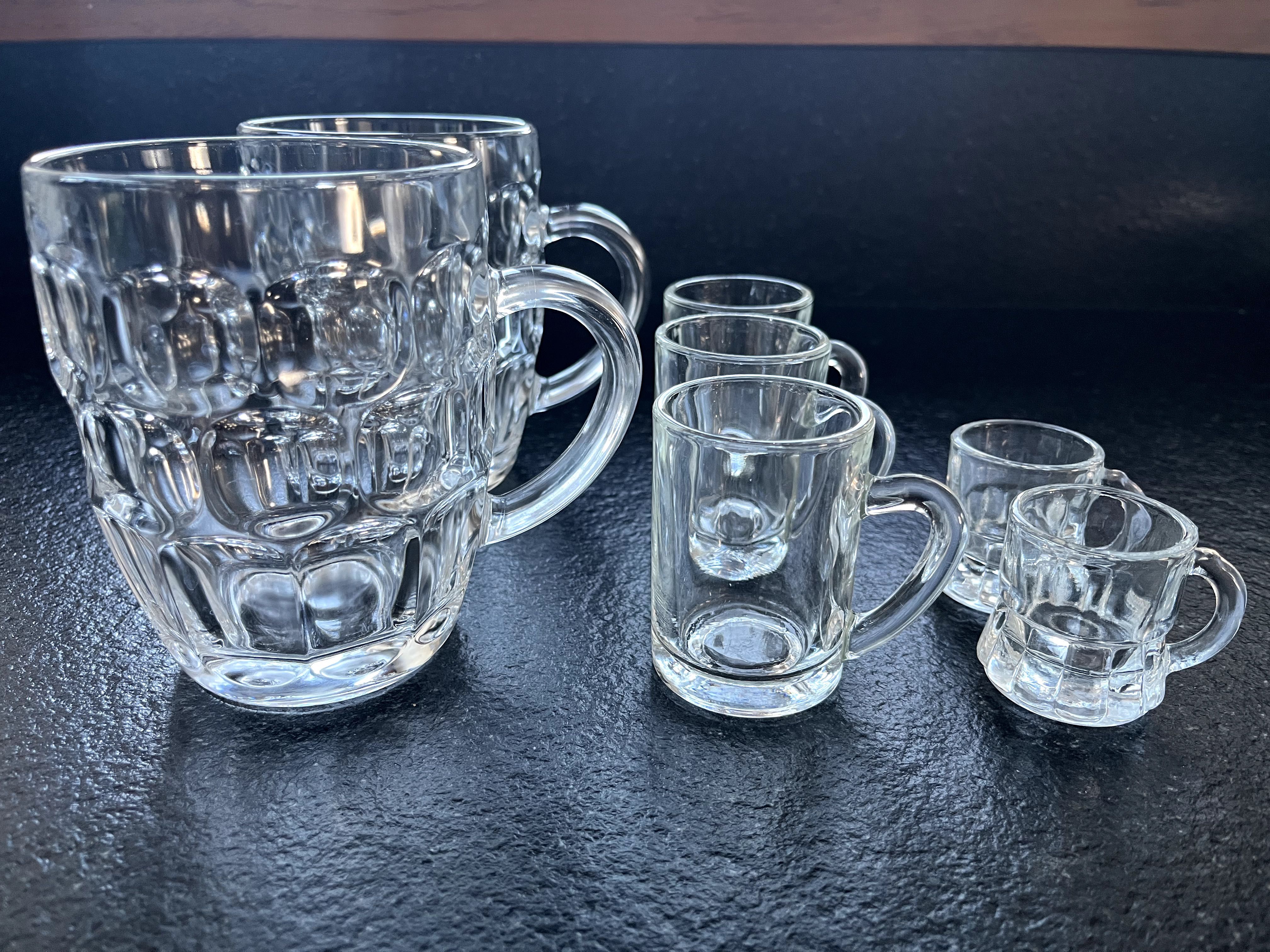 Kufle do piwa 0,5l + Mini kufel kieliszek grube szkło 25 ml 75 ml