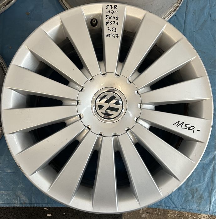 578 Felgi Aluminiowe Oryginał VW Volkswagen R 17 5x112 Bardzo Ładne