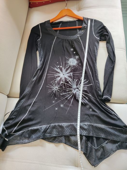 T-shirt, túnica, manga comprida, preta, La Mode est à Vous, 36