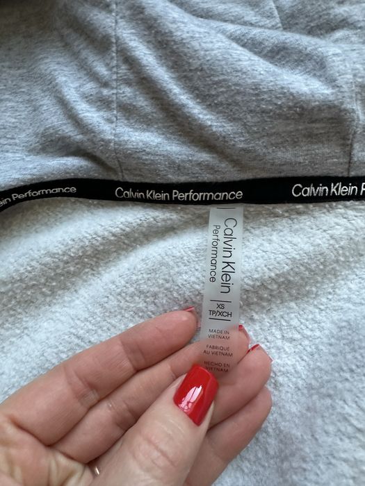 Жіноче зіп худі на замку сіре кофта calvin klein xs s оригінал хс с