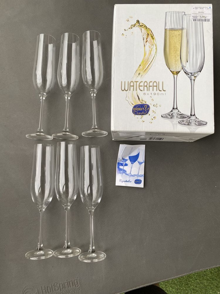 Kieliszki do szampana kieliszek 6 sztuk 180ml waterfall Zestaw