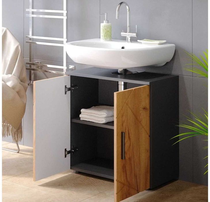 Szafka pod umywalkę Złoty dąb/antracyt 60 cm