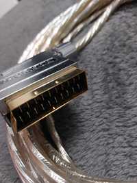 Przewody audio video EORO kabel pozłacany gruby w oplocie DŁUGI 3M