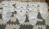 Body białe niemowlęce z krótkim rękawem 56-68