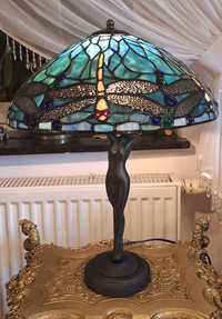 Lampa witrażowa (Tiffany) Dragonfly wys.47cm,śred.36cm -stan idealny