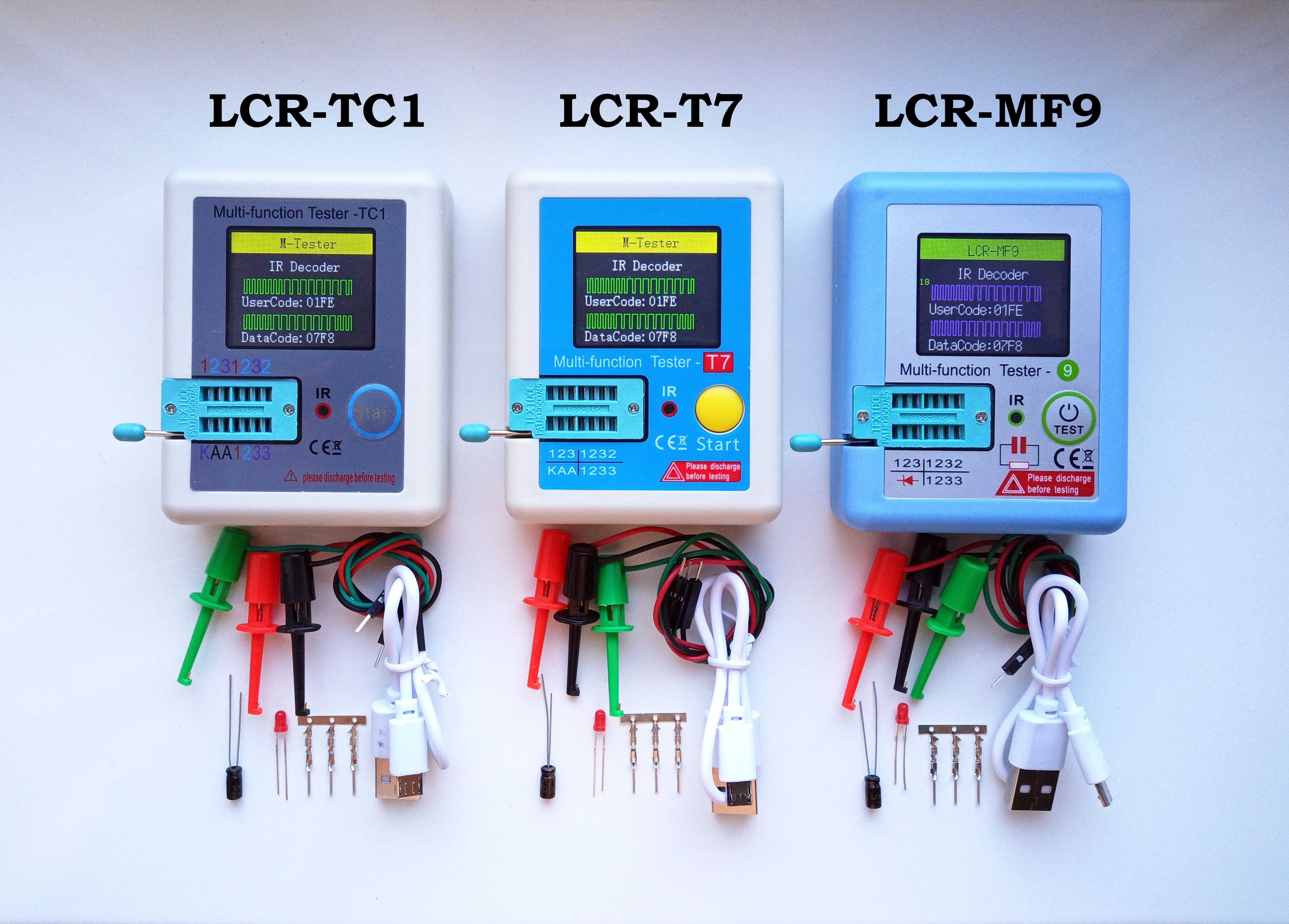 Калиброванные тестеры LCR-TC1, LCR-T7, LCR-MF9 конденсаторов и т.д.
