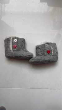 Продам детские пинетки для новорожденного голубые теплые носки