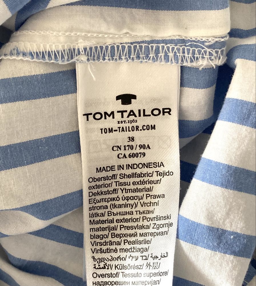 koszula w paski biało niebieska tom taylor haft