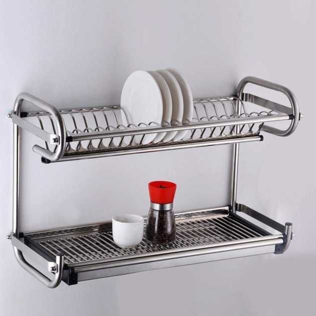 Сушка для посуду.Настільна . Нержавіюча сталь.2-х рівнева із піддоном