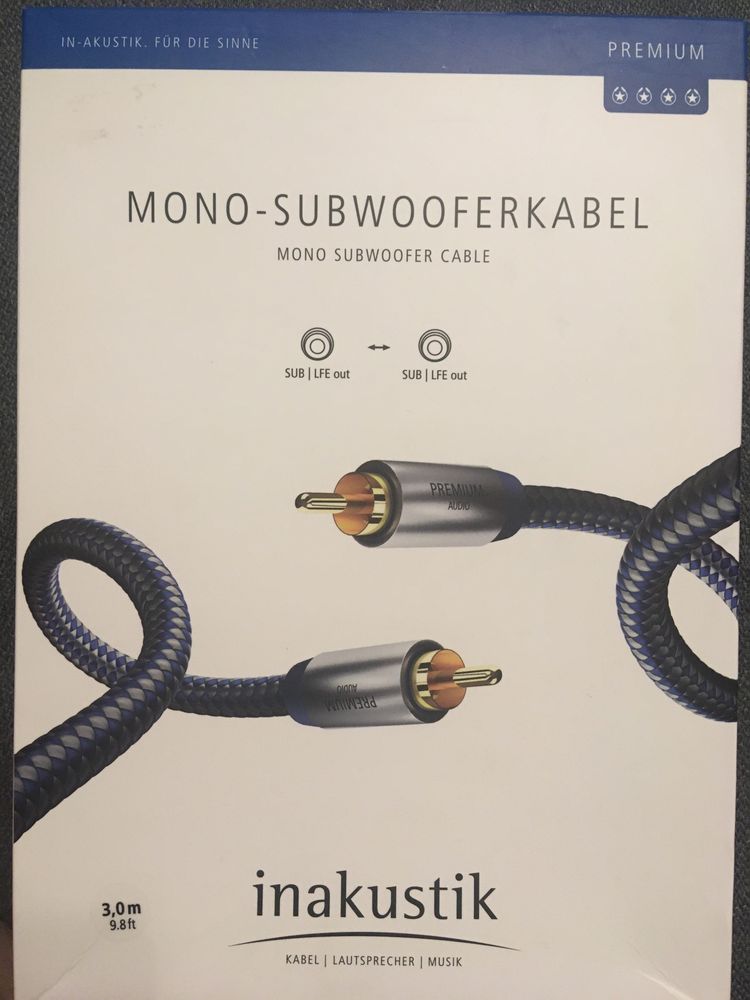 Inakustik premium (rca-rca) kabel do subwoofera