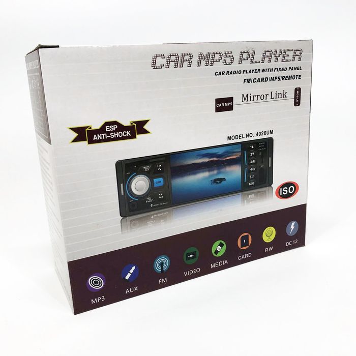 Автомагнітола MP5 4026UM з екраном 4.1 дюйми, AUX вхід, Bluetooth, 1 D
