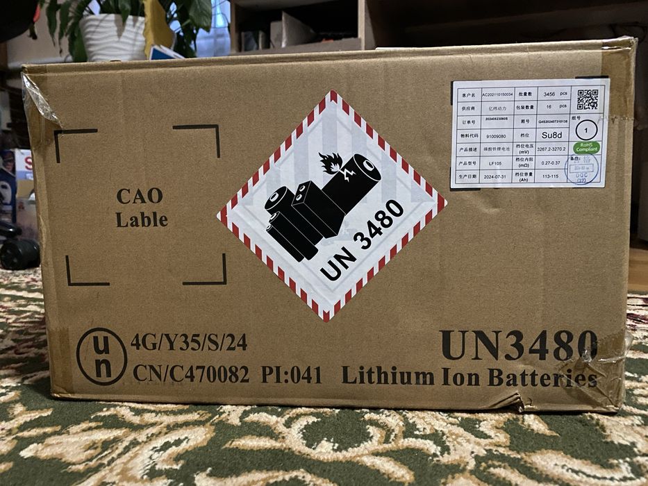 Eve LF105 Prismatic 105 Ач - 105 А LiFePO4 - A-grade + шпильки M4xM6