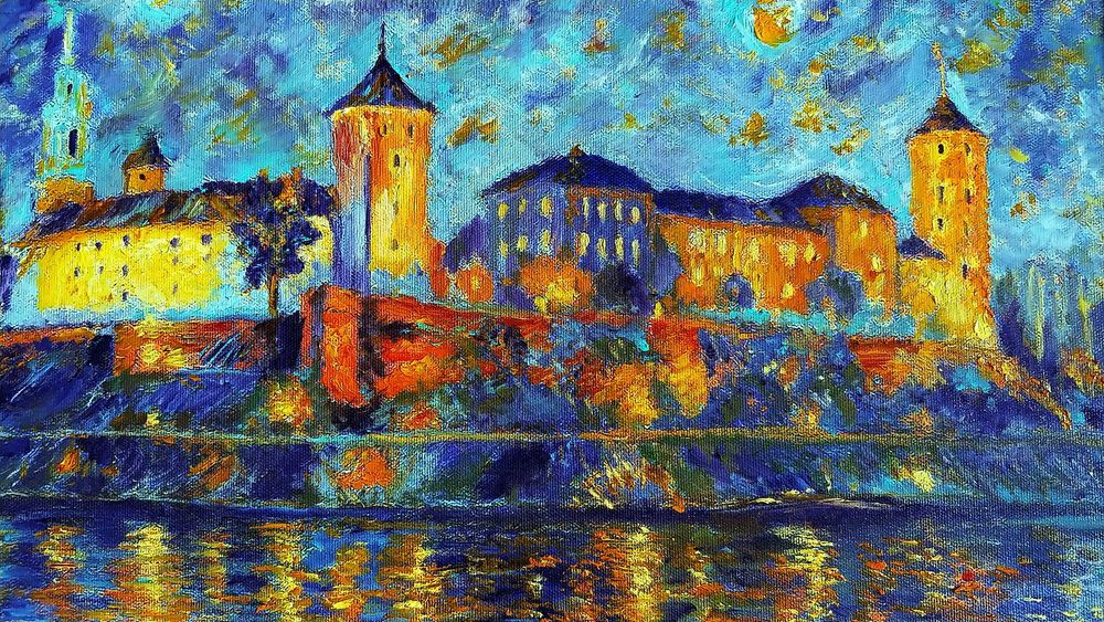 obraz olejny na płótnie 40x50 w ramie "Kraków Wawel"