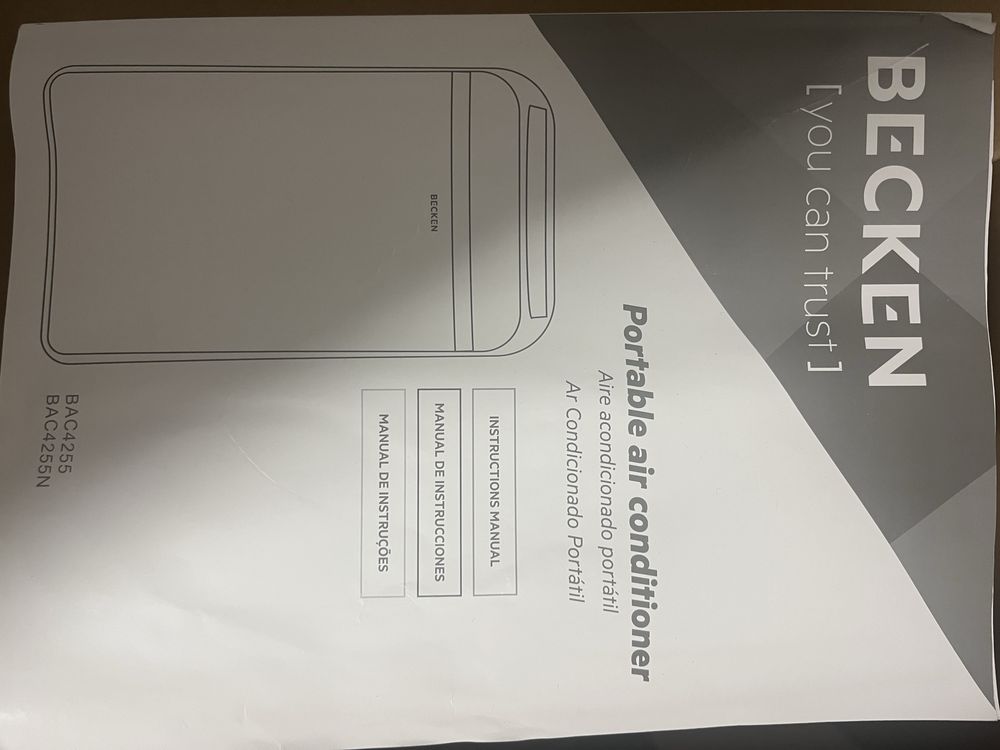 Ar Condicionado Portátil BECKEN BAC4255 (23 m² - 12000 BTU - Branco)