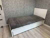 IKEA MALM Rama łóżka 2 szuflady, biała, 105x209 + dno łóżka IKEA Luröy