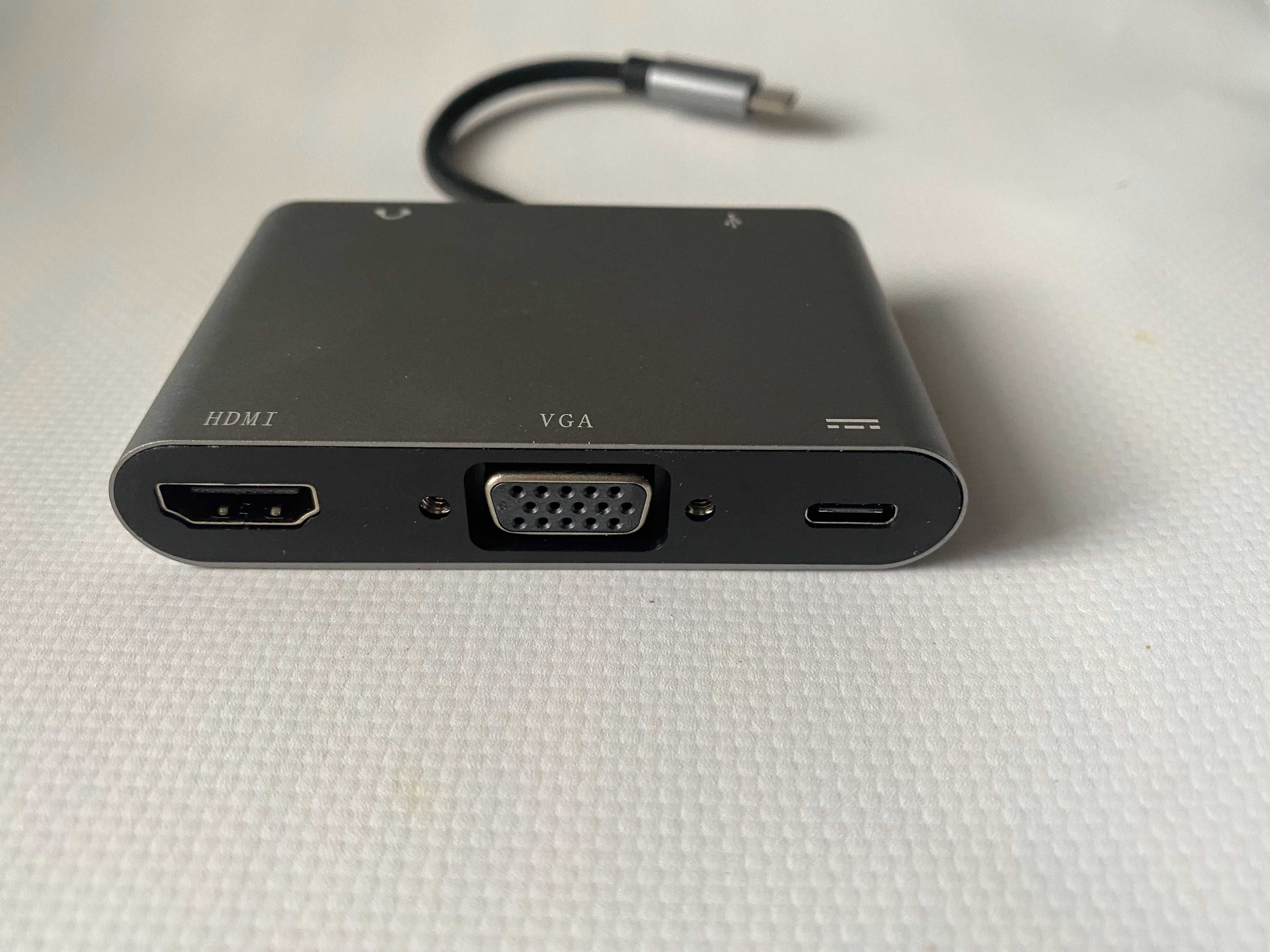 Переходник 4K USB-C HUB PD+HDMI+VGA+USB 3.0 +AUX  5 in 1