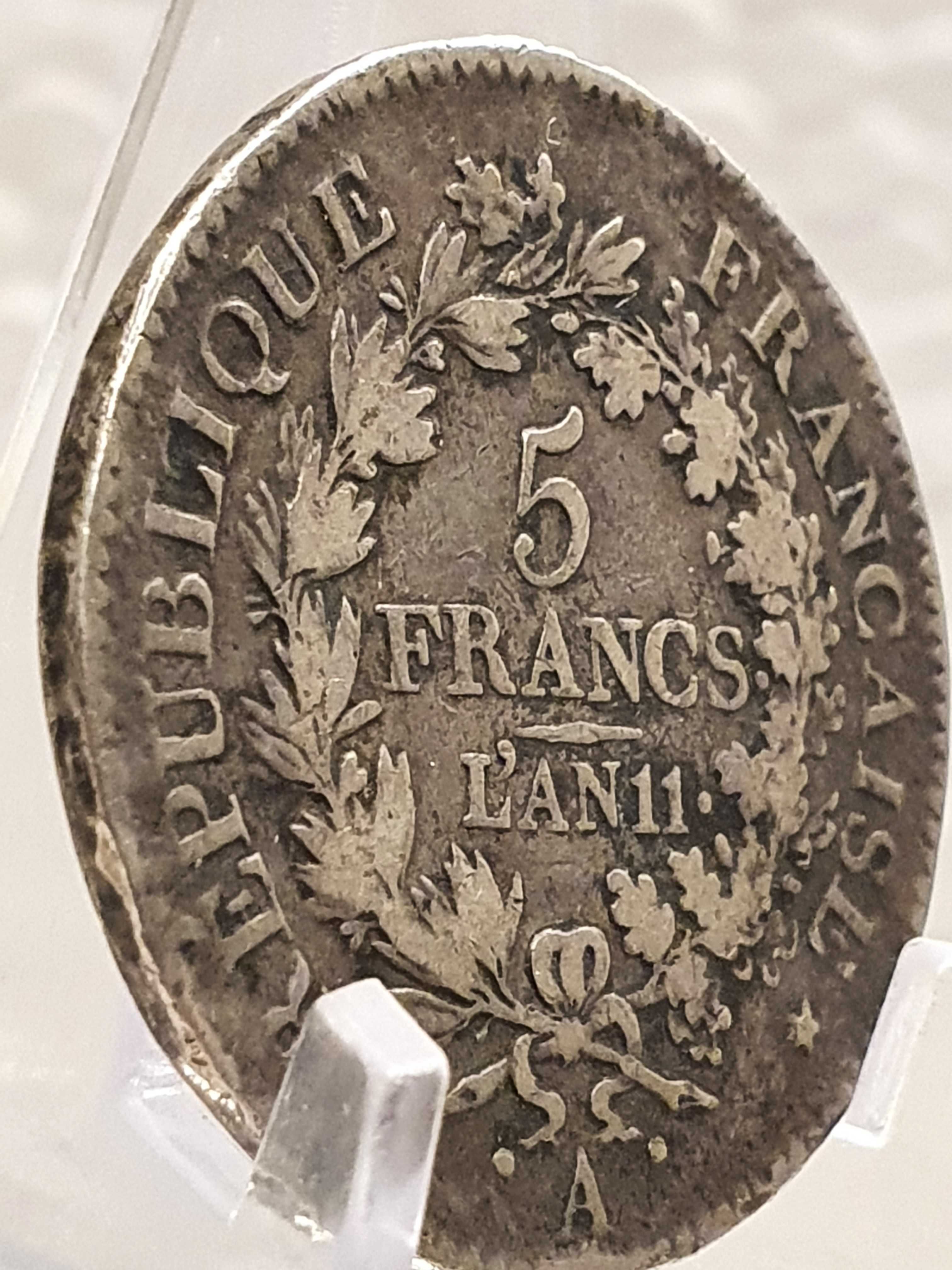 Francja 5 franków 1802 r UNION ET FORCE LAN11 A
