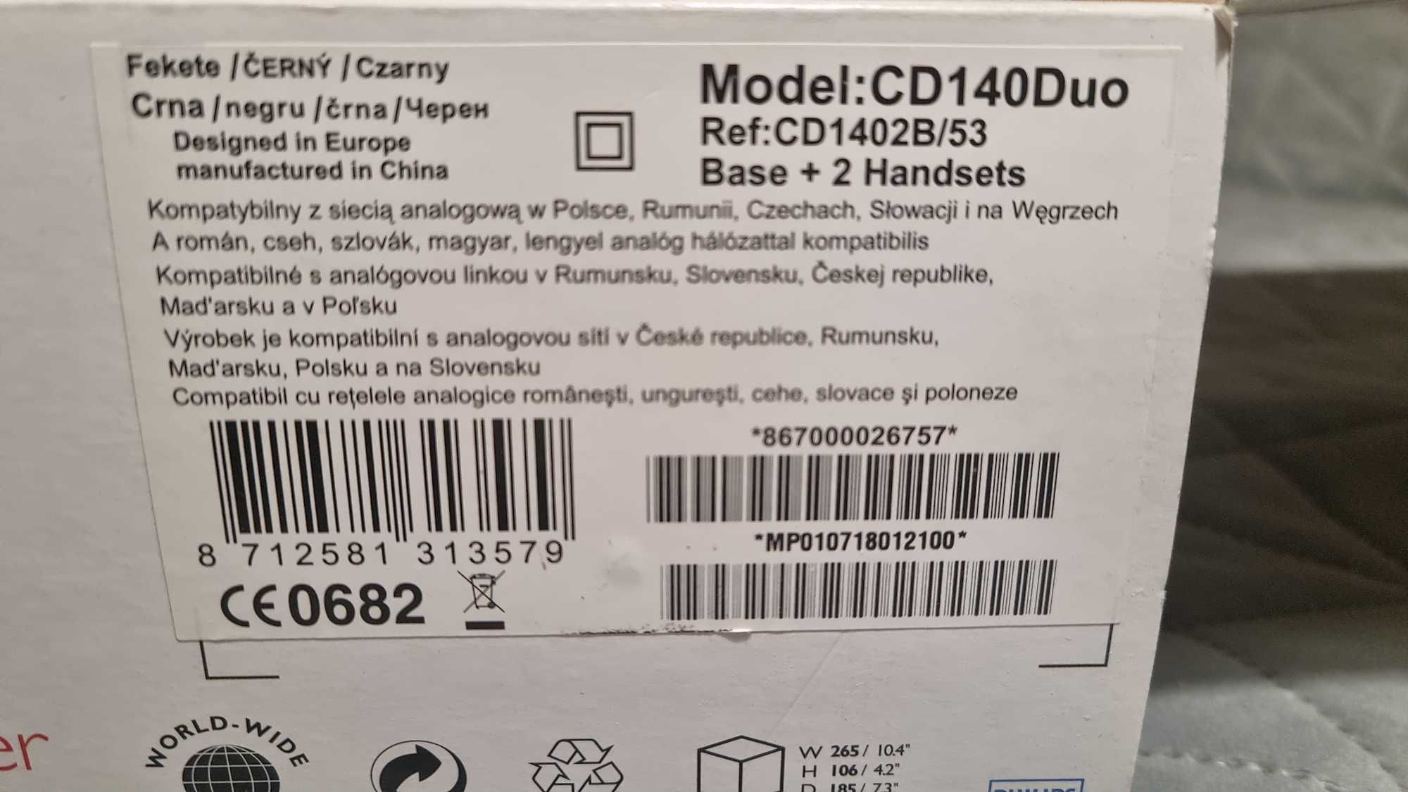 2 używane telefony stacjonarne, Panasonic + Philips