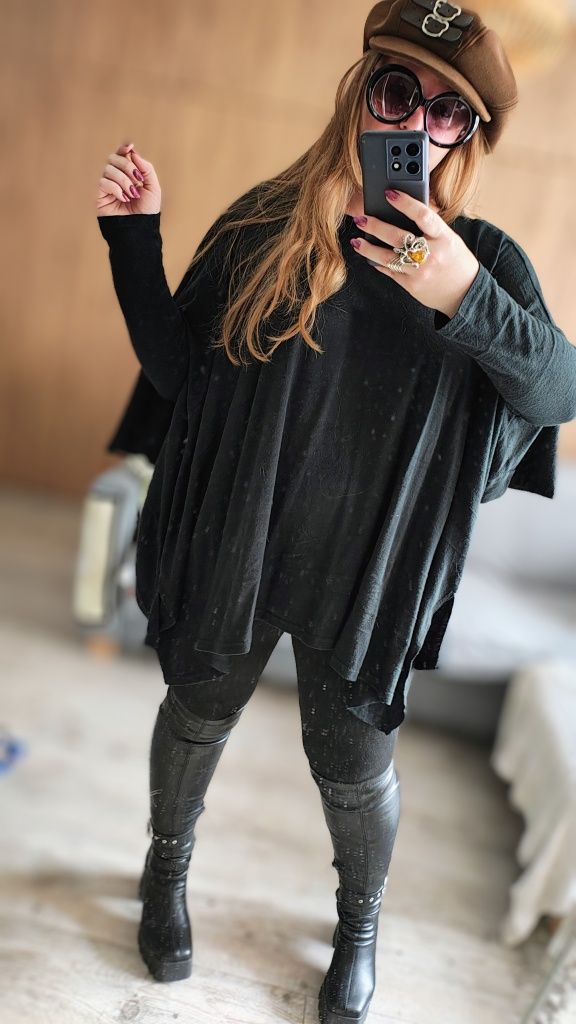Sweter oversize asymetryczny rozmiar 44-54