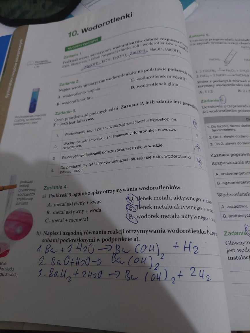 Karty pracy chemia