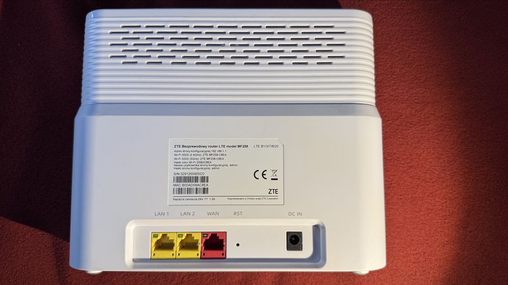 ZTE bezprzewodowy router LTE MF258 wifi 5GHz