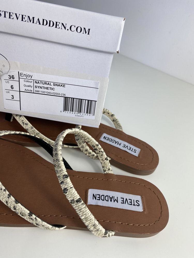 Klapki Steve Madden płaskie japonki premuim r36 natural snake