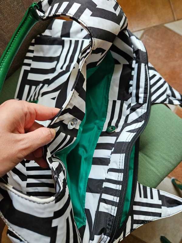 Torba damska duża A4 czarno-biała Casa di Borse