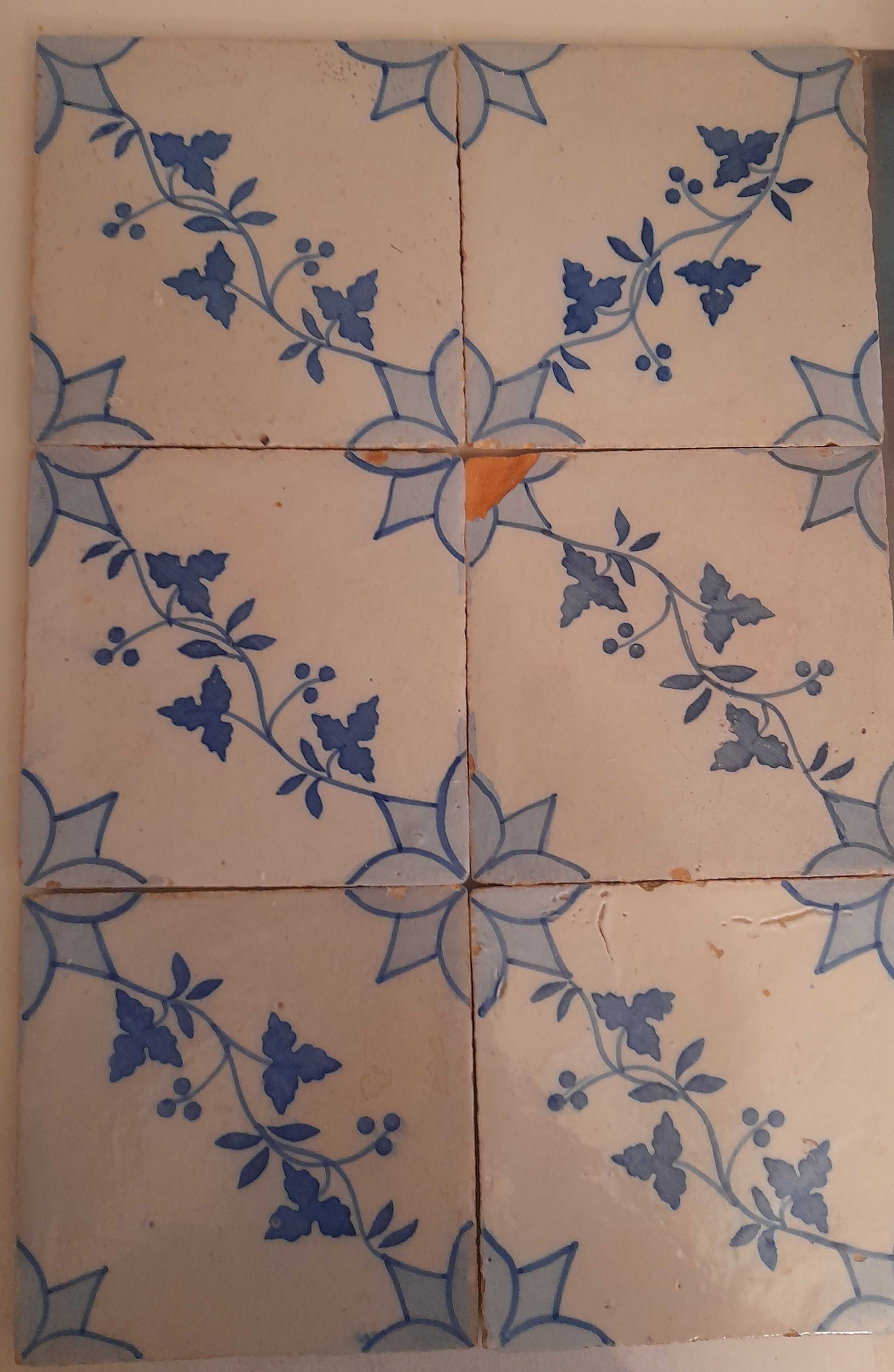 6 azulejos pombalinos seculo XIX