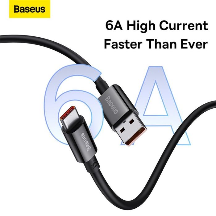 Кабель з чіпом Baseus 100W USB to Type-C 100см