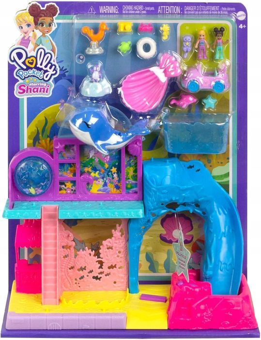 polly pocket aquapark ze zjedżalnią wody plac zabaw minilalki auto