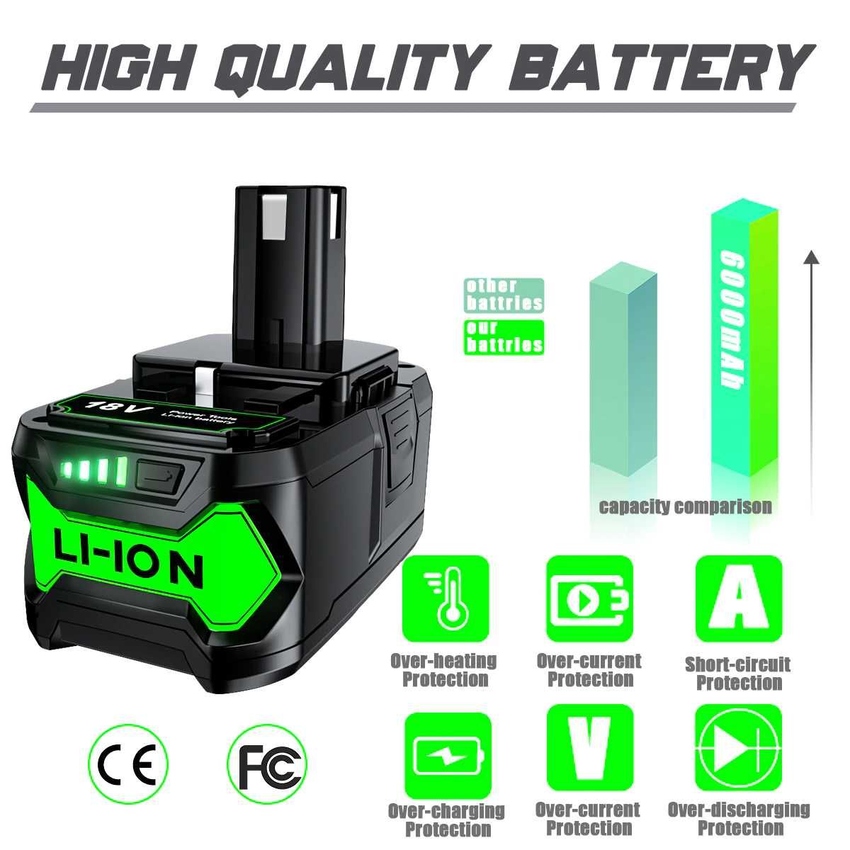 Nowy akumulator bateria do RYOBI 18V One+  wersja 6.0Ah, 9Ah najtaniej