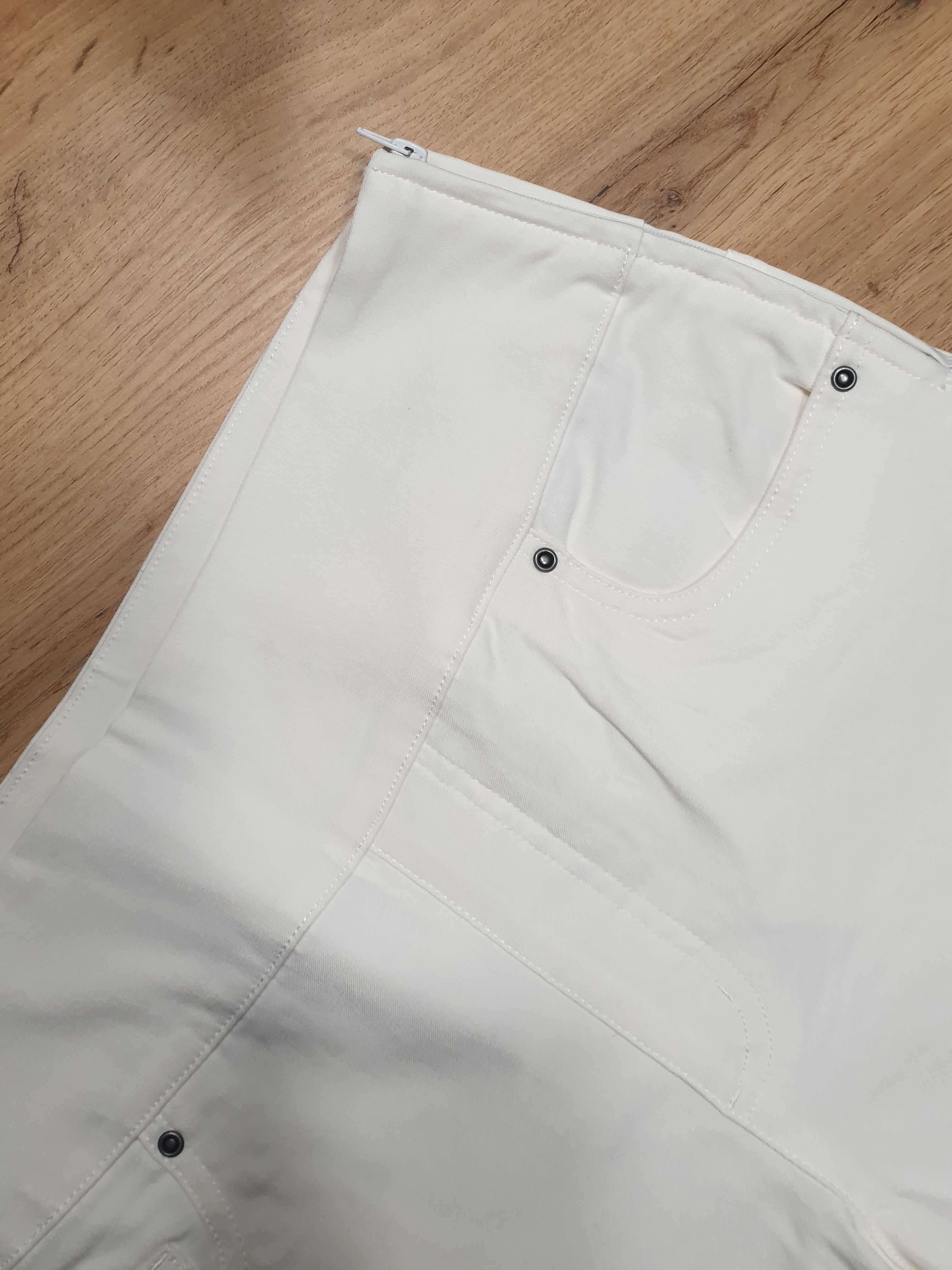 Kremowe spodnie z wysokim stanem, Collection L, rozmiar L, 40