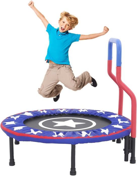 Trampolina domowa dla dzieci 91 cm z poręczą i osłoną do zabawy